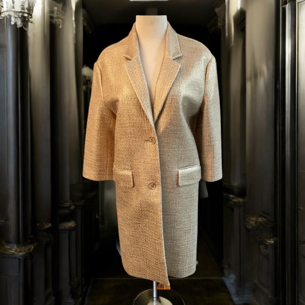New! MICHAEL MICHAEL KORS DROP SHOULDER GOLD COAT SIZE SMALL